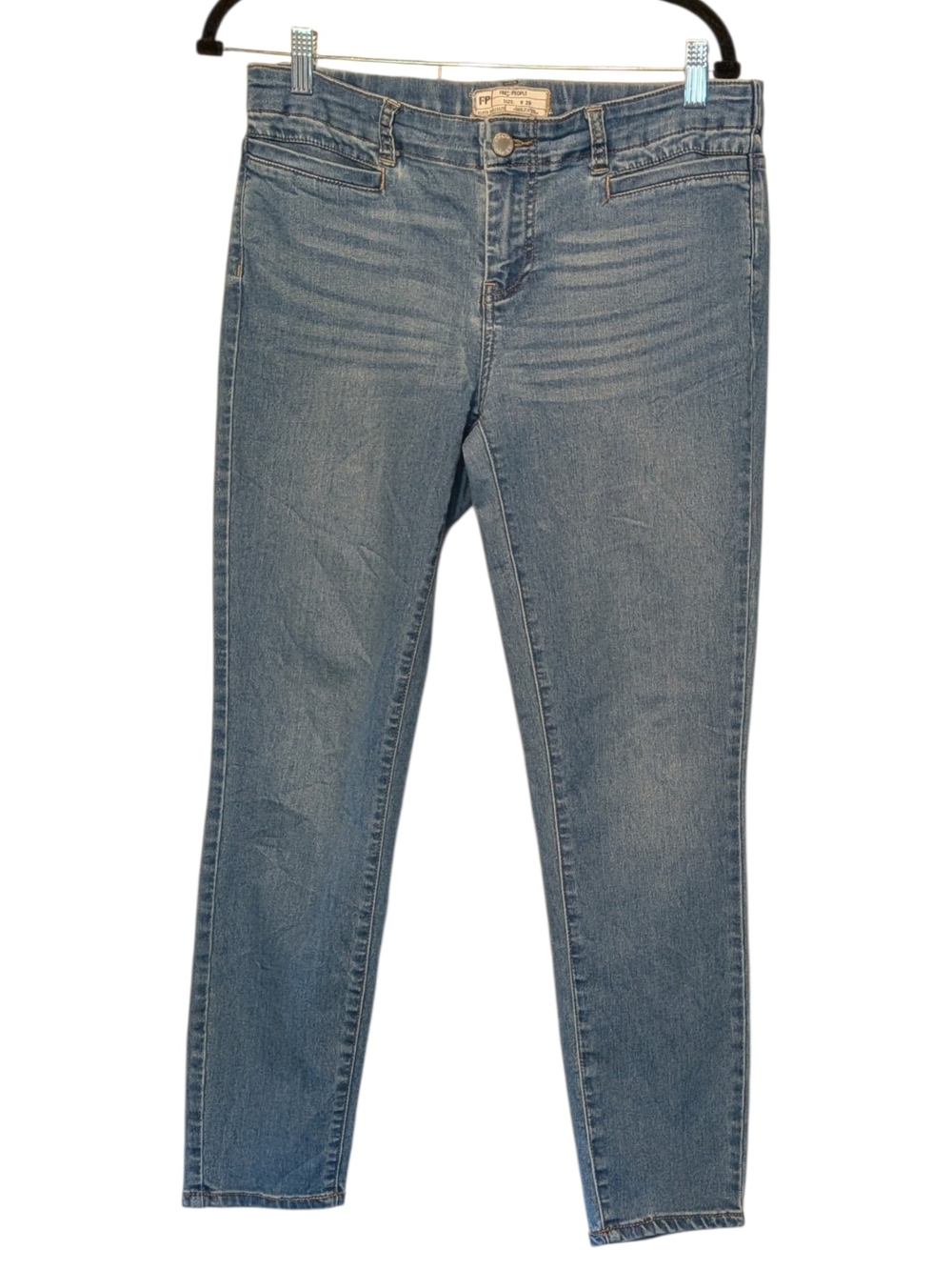 Free People Vintage Y2K Light Blue Skinny Jeans With Stretch Size 29